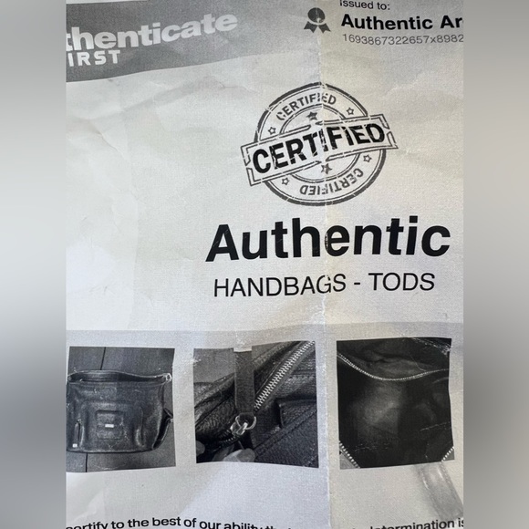 Auth EUC w/COA Vintage Tod’s Handbag, Brown Pebbled Leather w/Gold Hardware - Picture 8 of 8